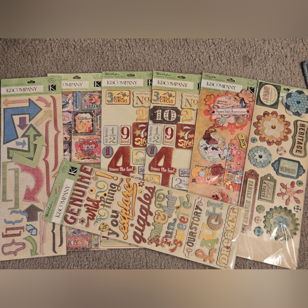 K&Company Scrapbook Sticker Set Bundle Paper Crafts